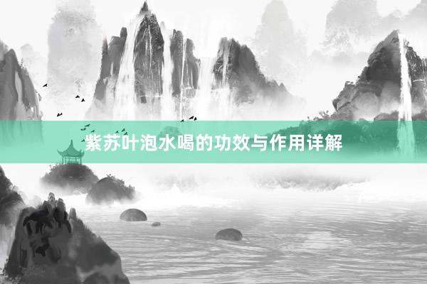 紫苏叶泡水喝的功效与作用详解